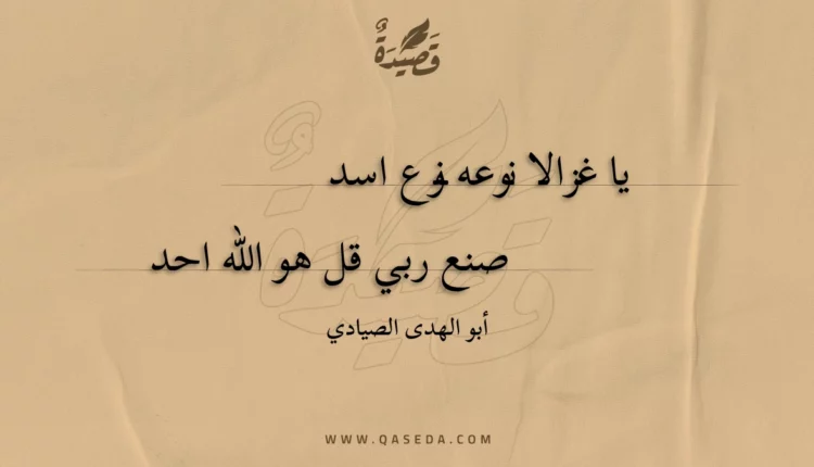 قصيدة يا غزالا نوعه نوع اسد