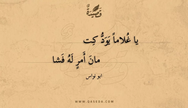 قصيدة يا غلاما يود كت