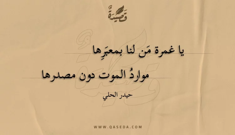 قصيدة يا غمرة من لنا بمعبرها