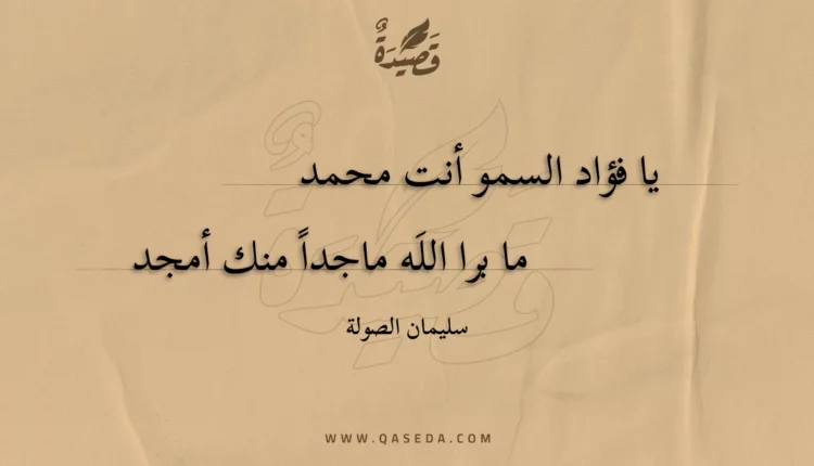 قصيدة يا فؤاد السمو أنت محمد