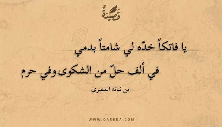 قصيدة يا فاتكا خده لي شامتا بدمي