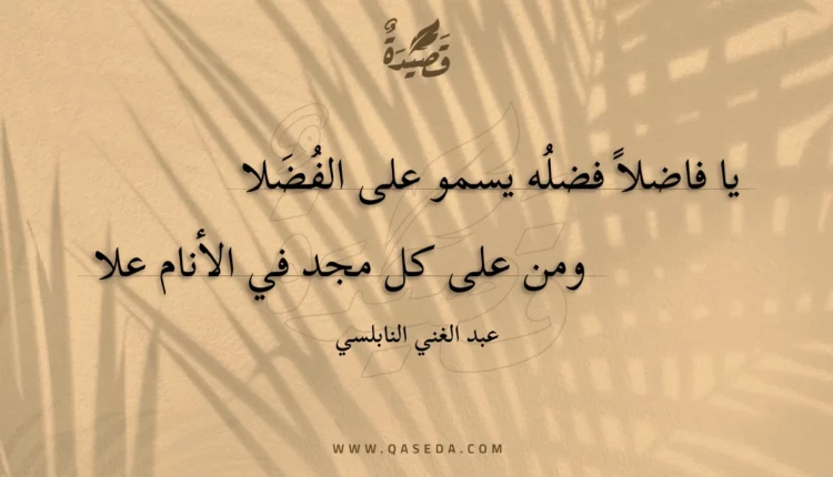قصيدة يا فاضلا فضله يسمو على الفضلا