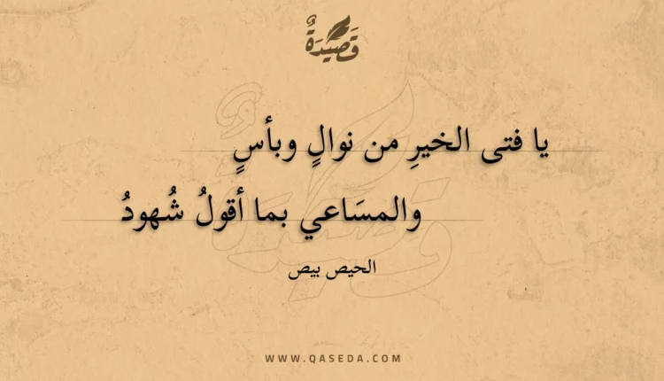 قصيدة يا فتى الخير من نوال وبأس