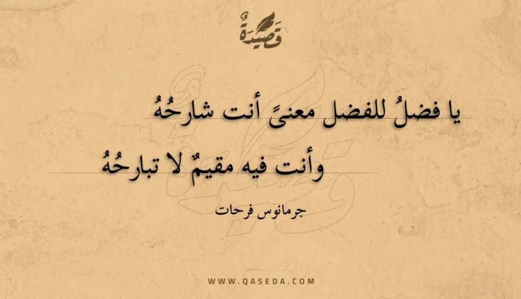قصيدة يا فضل للفضل معنى أنت شارحه