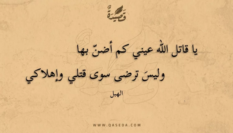 قصيدة يا قاتل الله عيني كم أضن بها