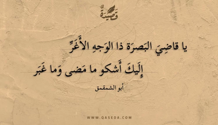 قصيدة يا قاضي البصرة ذا الوجه الأغر