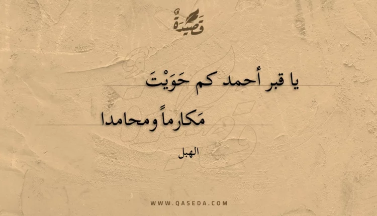 قصيدة يا قبر أحمد كم حويت
