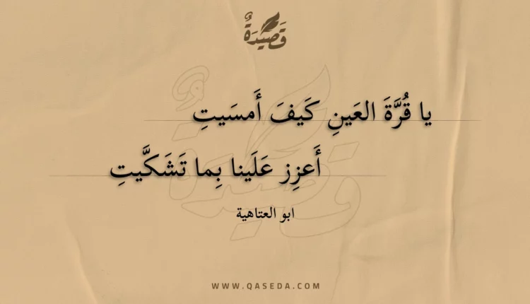 قصيدة يا قرة العين كيف أمسيت
