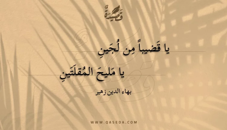 قصيدة يا قضيبا من لجين