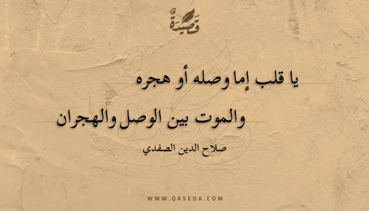 قصيدة يا قلب إما وصله أو هجره
