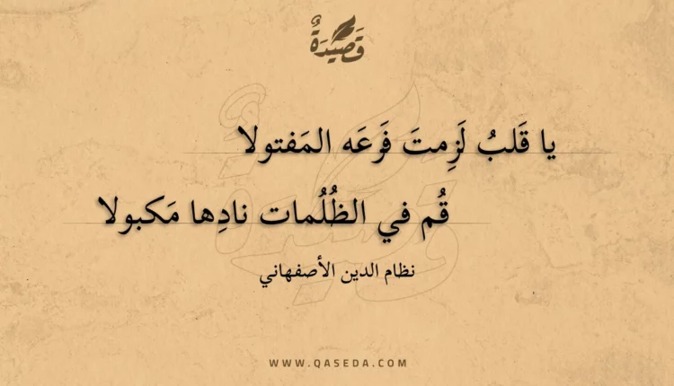 قصيدة يا قلب لزمت فرعه المفتولا