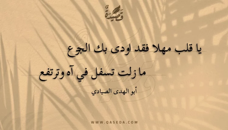 قصيدة يا قلب مهلا فقد اودى بك الجزع