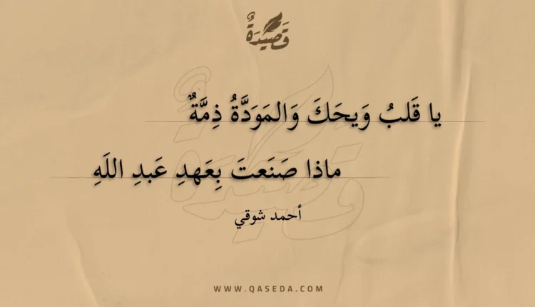 قصيدة يا قلب ويحك والمودة ذمة