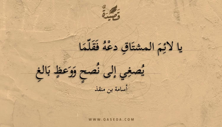 قصيدة يا لائم المشتاق دعه فقلما