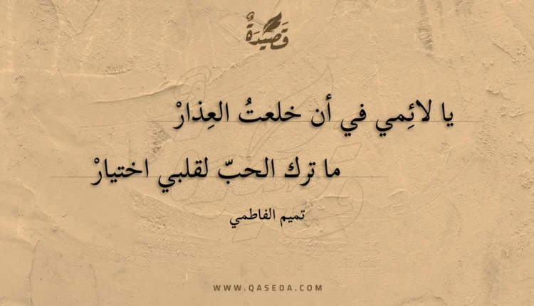 قصيدة يا لائمي في أن خلعت العذار