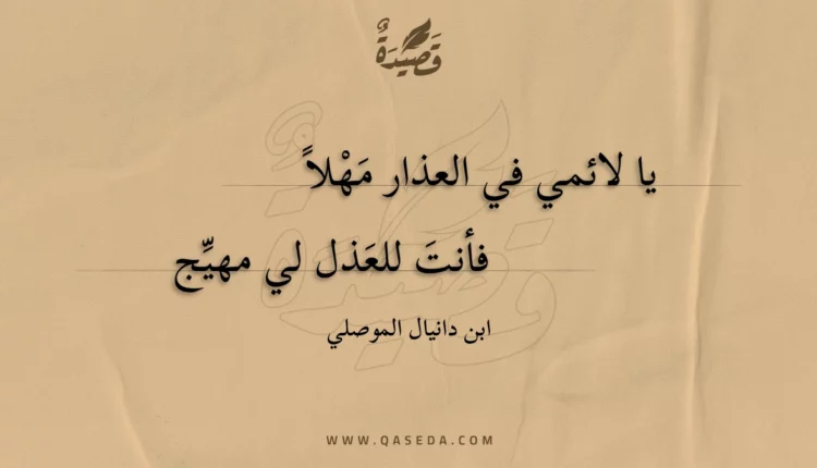 قصيدة يا لائمي في العذار مهلا