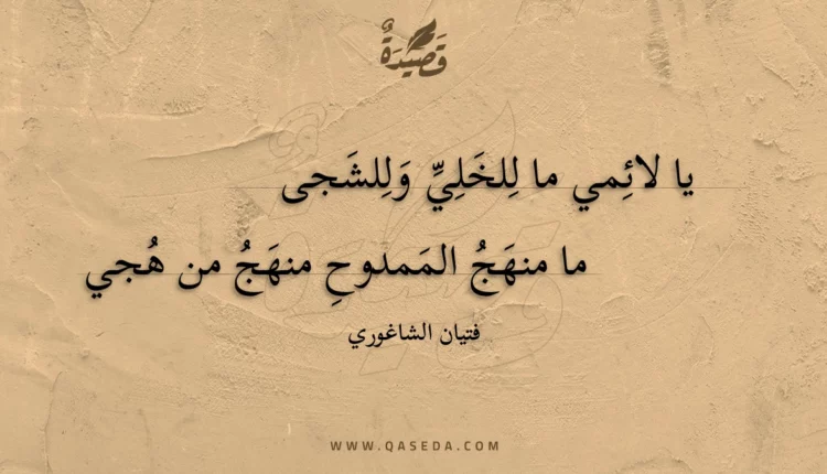قصيدة يا لائمي ما للخلي وللشجى