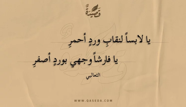 قصيدة يا لابسا لنقاب ورد أحمر