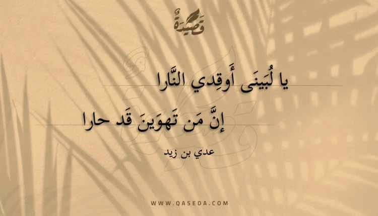 قصيدة يا لبينى أوقدي النارا