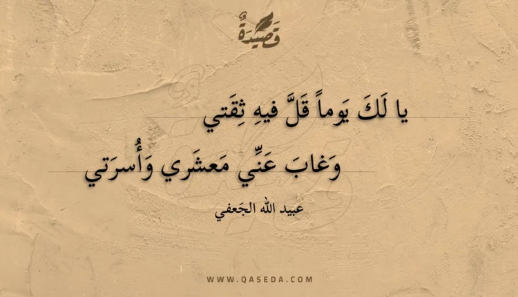 قصيدة يا لك يوما قل فيه ثقتي
