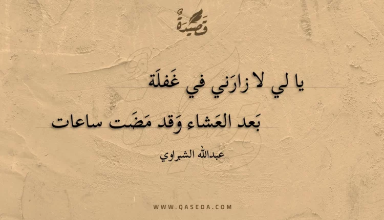قصيدة يا لي لا زارني في غفلة