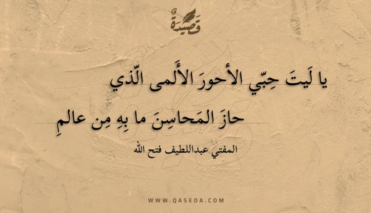 قصيدة يا ليت حبي الأحور الألمى الذي