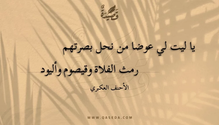 قصيدة يا ليت لي عوضا من نحل بصرتهم