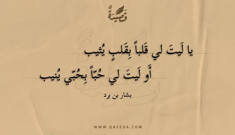 قصيدة يا ليت لي قلبا بقلب يثيب