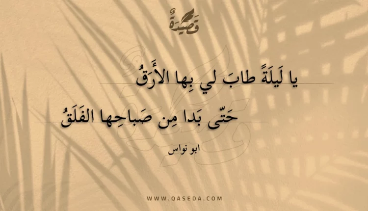 قصيدة يا ليلة طاب لي بها الأرق