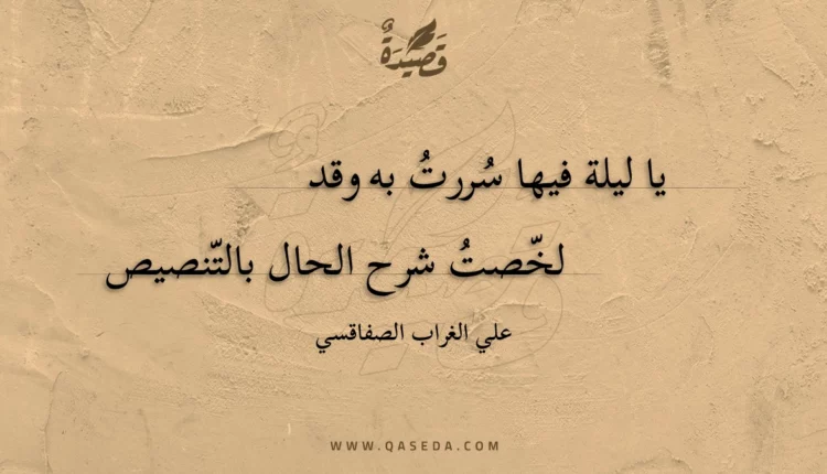 قصيدة يا ليلة فيها سررت به وقد