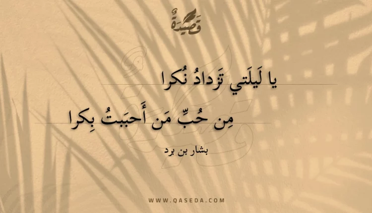 قصيدة يا ليلتي تزداد نكرا