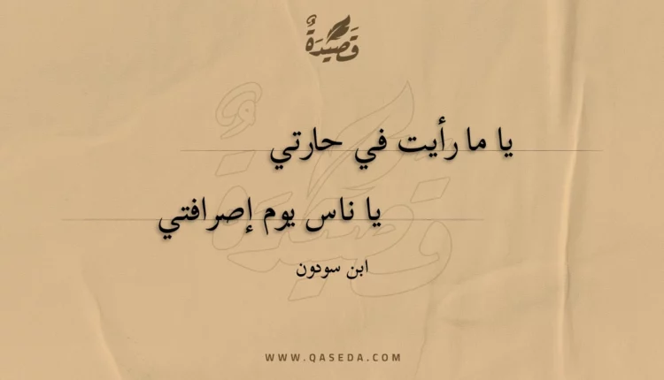 قصيدة يا ما رأيت في حارتي