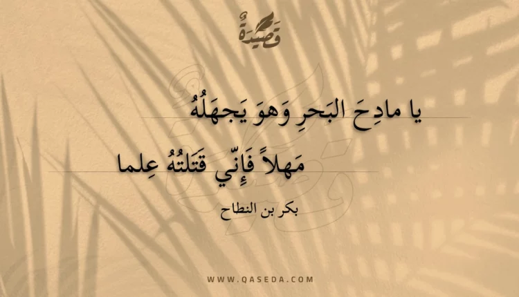 قصيدة يا مادح البحر وهو يجهله
