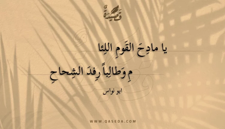 قصيدة يا مادح القوم اللئام