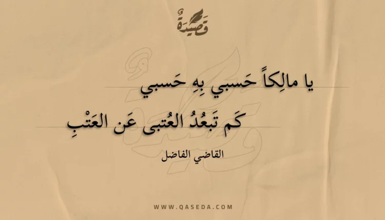 قصيدة يا مالكا حسبي به حسبي