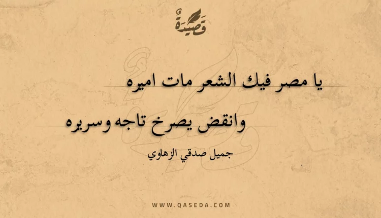 قصيدة يا مصر فيك الشعر مات اميره