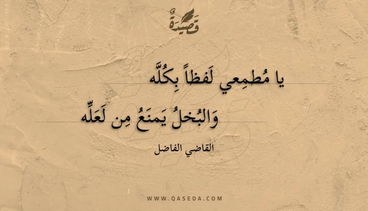 قصيدة يا مطمعي لفظا بكله