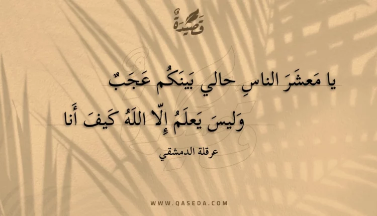 قصيدة يا معشر الناس حالي بينكم عجب