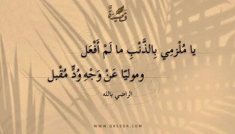 قصيدة يا ملزمي بالذنب ما لم أفعل