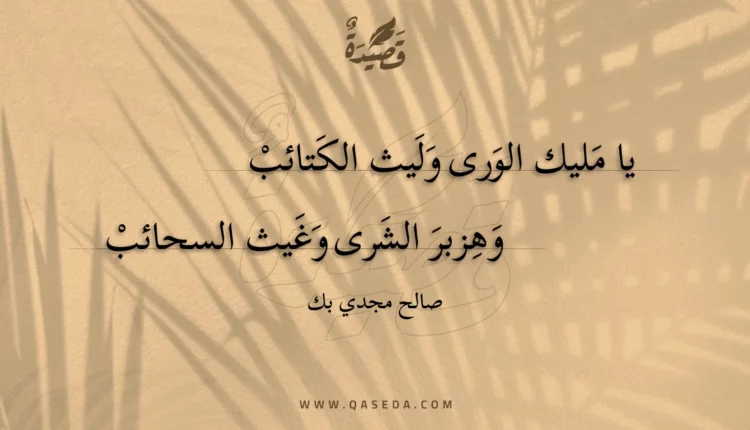 قصيدة يا مليك الورى وليث الكتائب