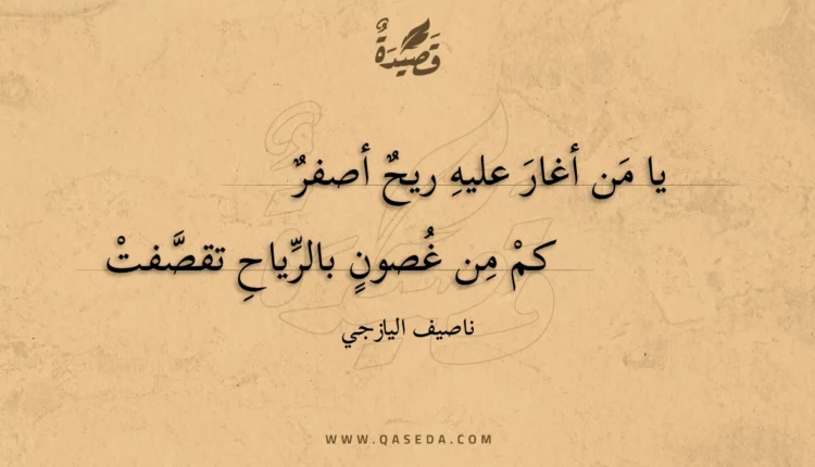 قصيدة يا من أغار عليه ريح أصفر