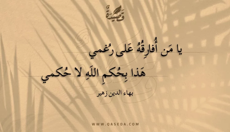 قصيدة يا من أفارقه على رغمي