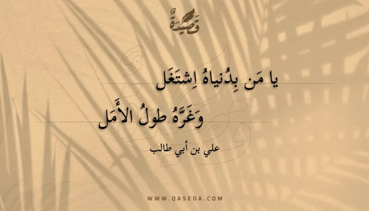 قصيدة يا من بدنياه اشتغل