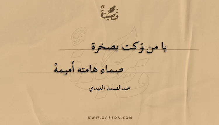 قصيدة يا من تركت بصخرة