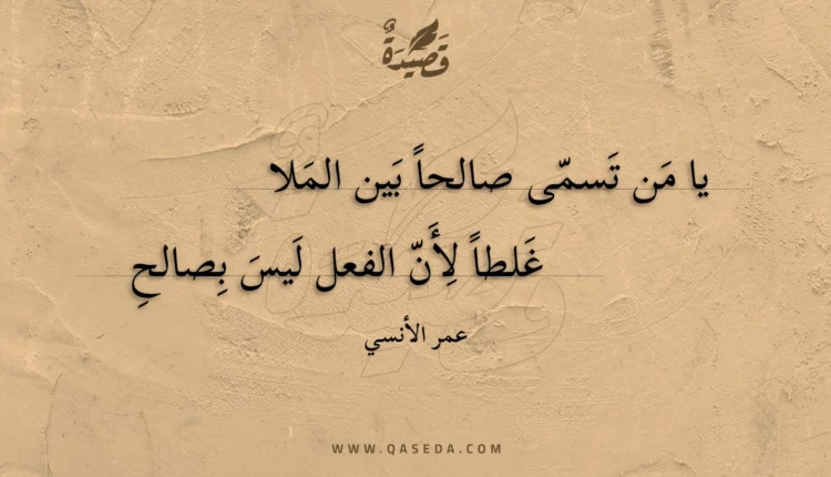 قصيدة يا من تسمى صالحا بين الملا