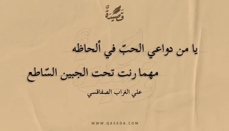 قصيدة يا من دواعي الحب في ألحاظه