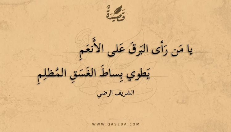 قصيدة يا من رأى البرق على الأنعم