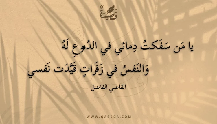 قصيدة يا من سفكت دمائي في الدموع له