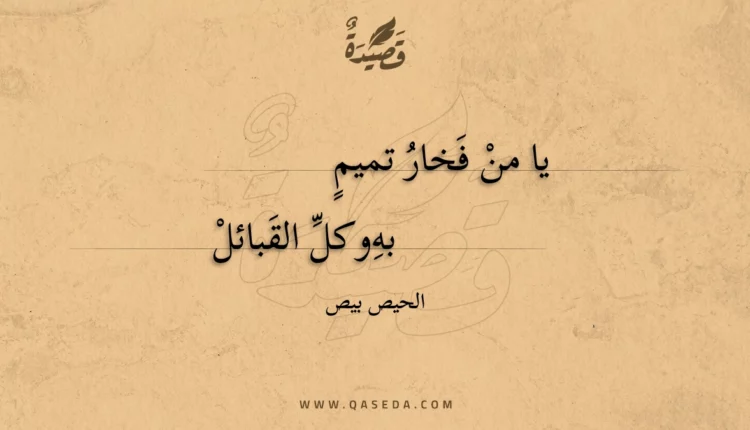 قصيدة يا من فخار تميم