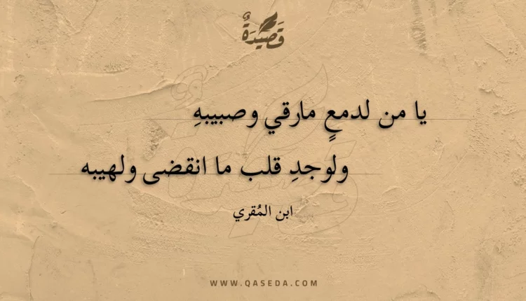 قصيدة يا من لدمع مارقي وصبيبه